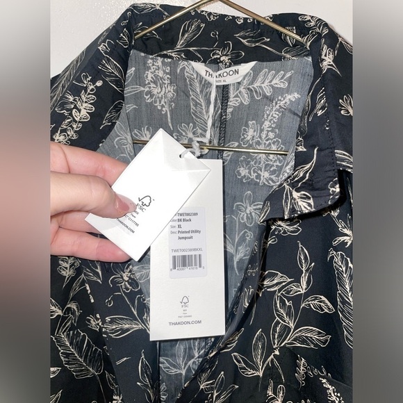 New! Thakoon Botanical Printed Cotton & Silk Utility Jumpsuit Size XL NWT! ✨ - Picture 10 of 14
